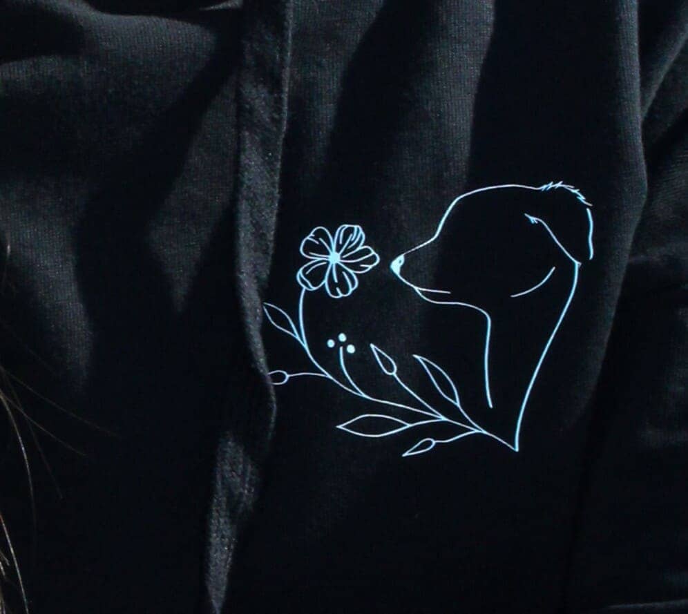 t shirt mit katze oder hunde silhouette