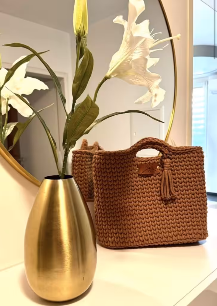 häckeltasche aus makramee